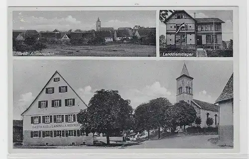 89636 Mehrbild Ak Groß-Allmerspann Gasthaus zum Lamm um 1940