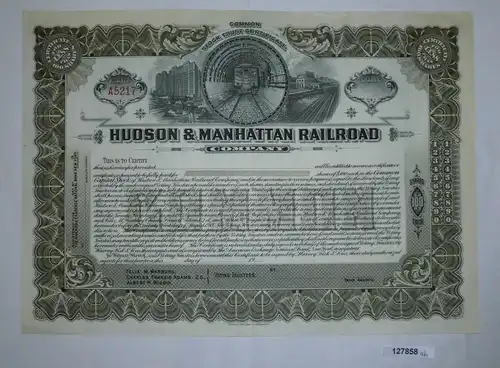 Bis 100 Stück Aktie Hudson & Manhattan Railroad Company ungezeichnet (127858)