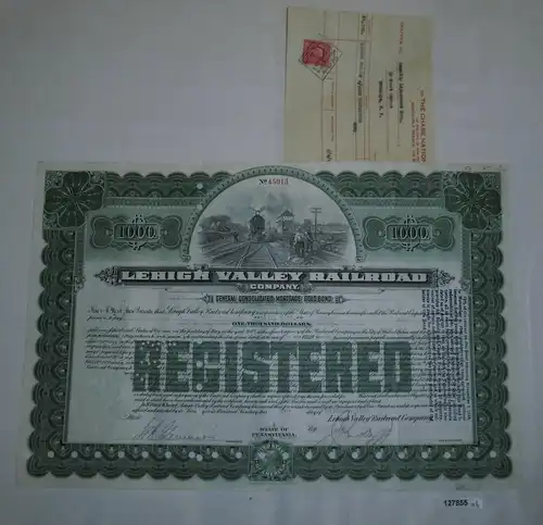 1000 Dollar Aktie Lehigh Valley Railroad State of Pennsylvania Feb 1942 (127855)