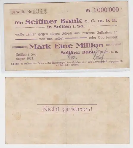 1 Million Mark Banknote Seiffen Seiffner Bank GmbH  August 1923 (119863)
