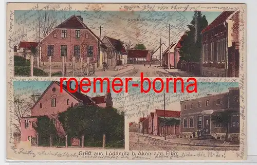 81902 Mehrbild Ak Gruß aus Lödderitz b. Aken a.d. Elbe Dorfstrasse usw. 1927