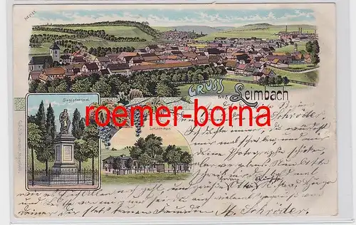 81795 Ak Lithografie Gruss aus Leimbach Siegesdenkmal, Schützenhaus 1904
