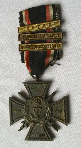 Ehrenkreuz des Marine-Korps 1914-1918, Flandernkreuz + Gefechtsspangen (118708)