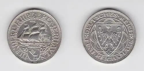 5 Mark Silber Münze 100 Jahre Bremerhaven 1927 A Jäger 326 (131586)