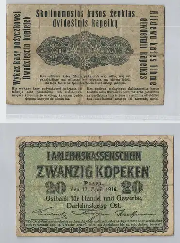 20 Kopeken Banknote Darlehnskasse Ost Sitz in Posen 1916 (129190)