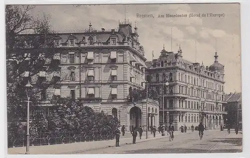 90812 Ak Bremen am Heerdentor (Hotel de l`Europe) 1913