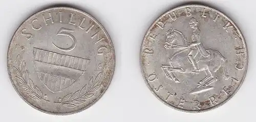 5 Schilling Silber Münze Österreich 1960 (119710)