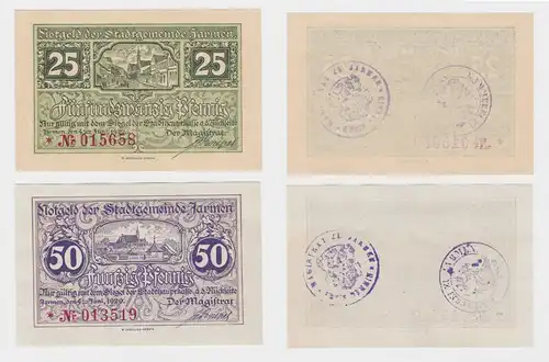 2 Banknoten Notgeld Stadtgemeinde Jarmen 1920 (120460)