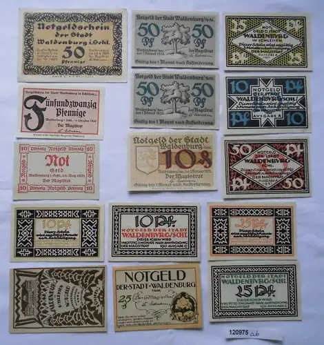 15 Banknoten Notgeld Stadt Waldenburg in Schlesien um 1920 (120975)