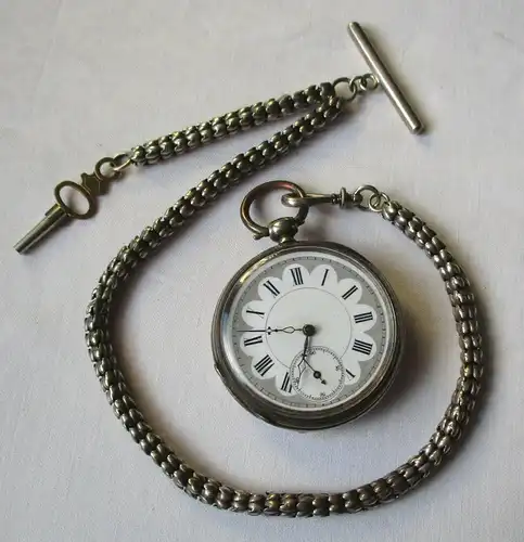 Elegante Taschenuhr mit Schlüsselaufzug & prächtigem Zifferblatt (120026)