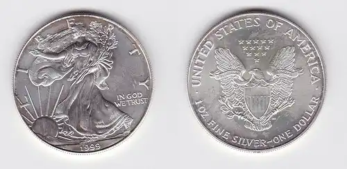 1 Dollar Silber Münze Silver Eagle USA 1999 1 Unze Feinsilber  (119530)