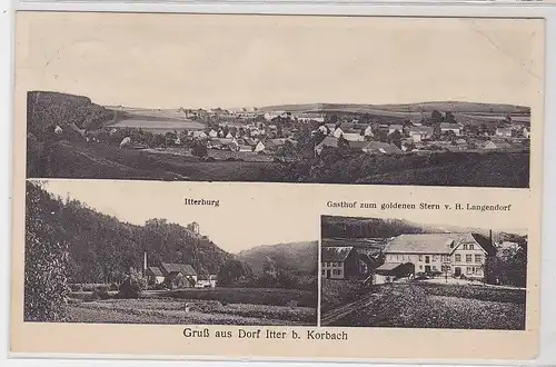 85667 AK Gruß aus Dorf Itter bei Korbach - Itterburg, Gasthof zum goldenen Stern