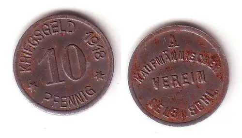 10 Pfennig Notgeld Eisen Münze Kaufmänn.Verein Oels Schlesien 1918 (112504)