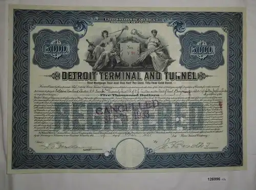 5000 Dollar Aktie Detroit Terminal and Tunnel 19. Mai 1925 (126996)