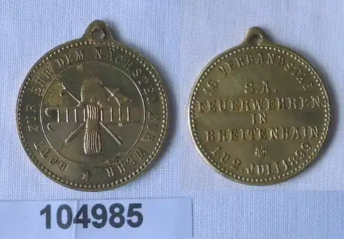 Medaille 16.Verbandstag der S.A. Feuerwehren in Breitenhain 1899 (104985)