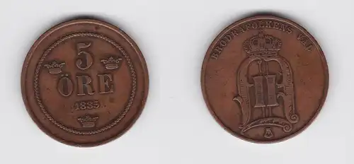 5 Öre Kupfer Münze Schweden 3 Kronen 1885 (133685)