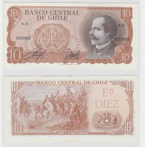 10 Escudos Banknote Chile bankfrisch UNC Pick 143 (138385)