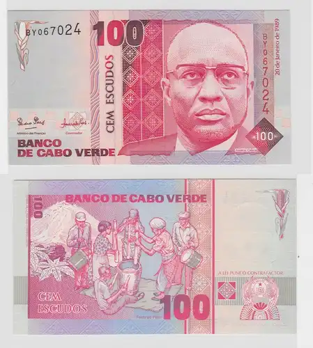 100 Escudos Banknote Banco de Capo Verde 1989 kassenfrisch UNC (138441)