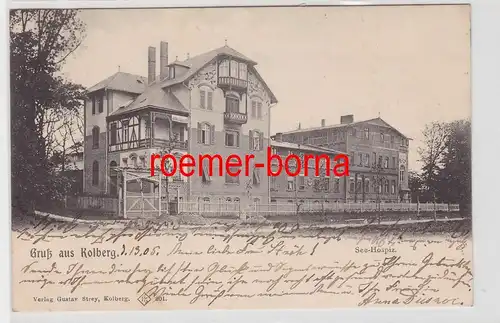 85201 Ak Gruß aus Kolberg Kolobrzeg Seehospiz 1905