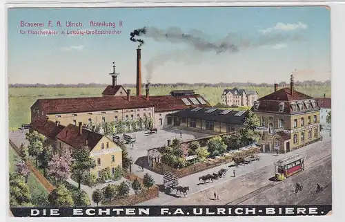 86054 Ak Leipzig Großzschocher Brauerei F.A. Ulrich Biere um 1920