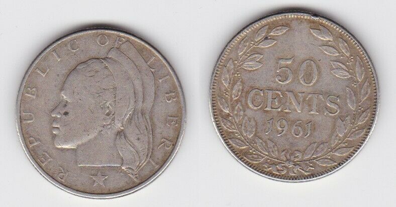 50 Cent Munze Silber Liberia Republik 1961 120119 Nr 333569876908 Oldthing Munzen International