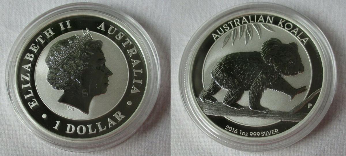 1 Dollar Silber Munze Australien Koala Bar 16 1 Unze Silber Unc Nr Oldthing Munzen International
