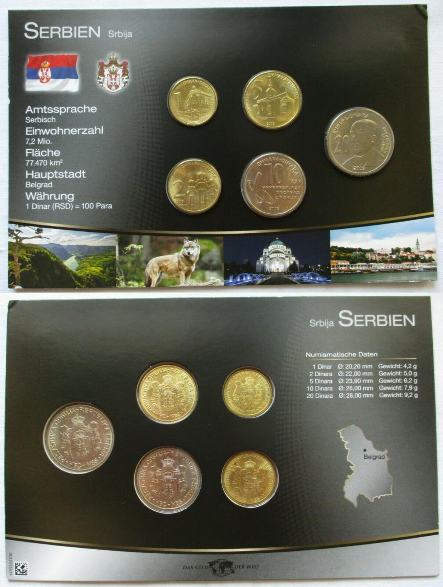 Kms Das Geld Der Welt Kursmunzensatz Serbien 1 Dinar Nr Oldthing Munzen Europa