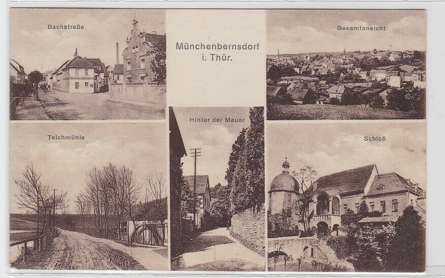 Ak Münchenbernsdorf in Thüringen, Partie an der Kirche Nr. 3156759