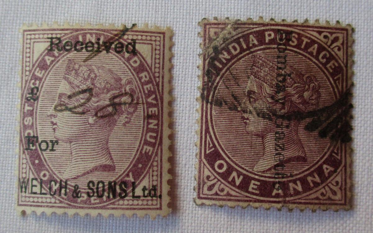 2 Seltene Alte Briefmarken Indien Gestempelt 108844 Nr 233876584146 Oldthing Asien Asien Unsortiert