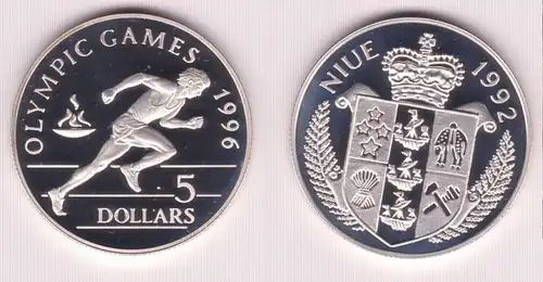 5 Dollar Silber Münze Niue 1992 Olympia 1996 Läufer (155264)