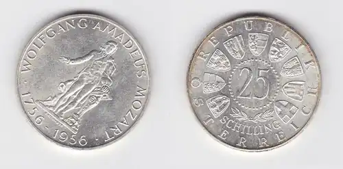 25 Schilling Silber Münze Österreich Mozart 1956 vz (155541)
