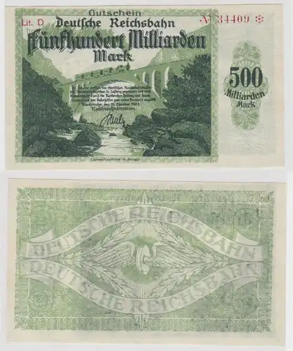500 Milliarden Mark Banknote Reichsbahndirektion Karlsruhe 15.10.1923 (137283)