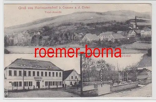 78032 Mehrbild Ak Gruß aus Hartmannsdorf bei Crossen a.d.Elster 1915