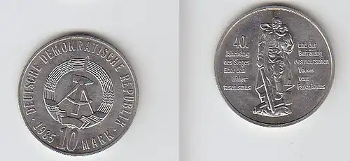 DDR Gedenk Münze 10 Mark 40.Jahre Kriegsende 1985 (100316)