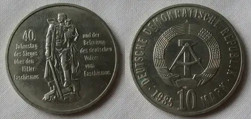 DDR Gedenk Münze 10 Mark 40.Jahre Kriegsende 1985 Stempelglanz (155573)