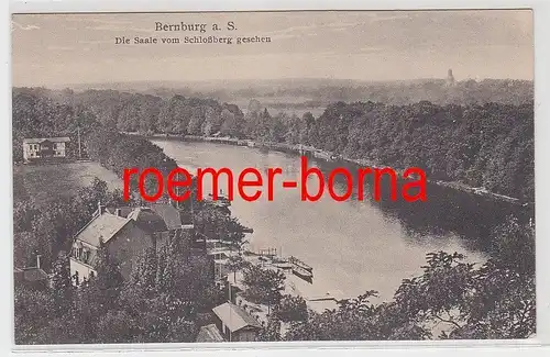 44474 Ak Bernburg a.S. Die Saale vom Schloßberg gesehen 1932