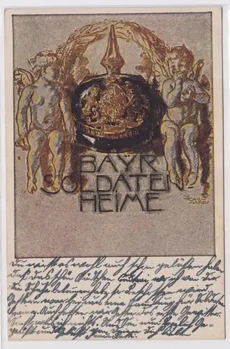 902050 Feldpost Spenden Ak für bayrische Soldaten Heime 1916
