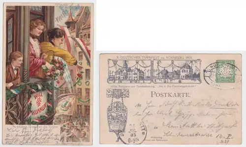 82683 Ganzsachen Ak Nürnberg X.Deutsches Turnfest 1903