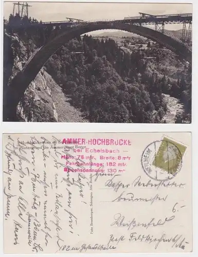 901294 Foto Ak Ammer Hochbrücke bei Echelsbach im Bau 1932