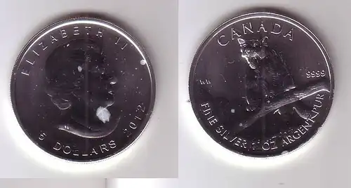 5 Dollar Silbermünze Kanada Puma 2012 1 Unze Feinsilber (108823)