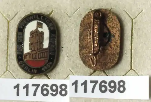 DDR Abzeichen Berlin für den freiwilligen Aufbau 1956 mit Zahl 36 (117075)