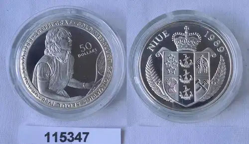 50 Dollar Silber Münze Niue Olympiade Seoul 1988 Steffi Graf 1989 (115347)
