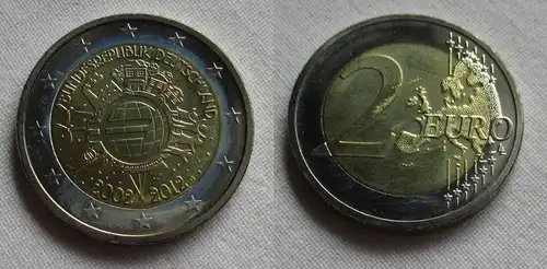 2 Euro Gedenkmünze Deutschland 10 Jahre Euro Bargeld 2012 G Stgl. (158522)