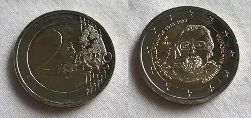 2 Euro Gedenkmünze Griechenland 100.Geb. Manolis Andronicus 2019 Stgl. (159958)