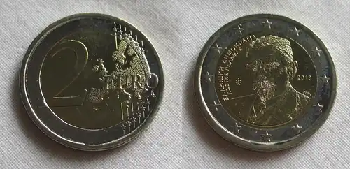 2 Euro Gedenkmünze Griechenland Kostis Palamas 2018 Stgl. (159830)