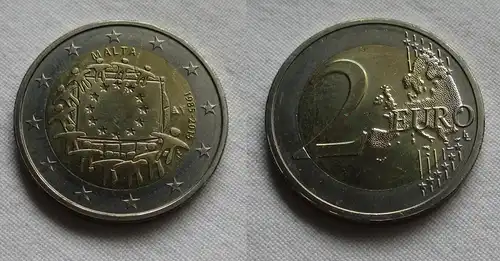 2 Euro Gedenkmünze Malta 30 JAHRE EUROPAFLAGGE 2015 Stgl. (159786)