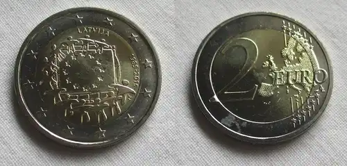 2 Euro Gedenkmünze Lettland 30 JAHRE EUROPAFLAGGE 2015 Stgl. (159894)