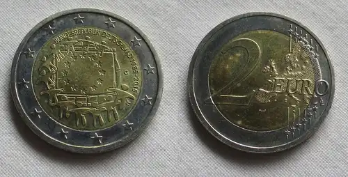 2 Euro Gedenkmünze Deutschland 30 JAHRE EUROPAFLAGGE 2015 G Stgl. (159853)