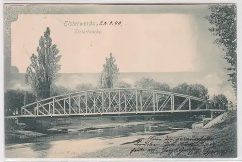 56457 Ak Elsterwerda Elsterbrücke nach Palermo 1899