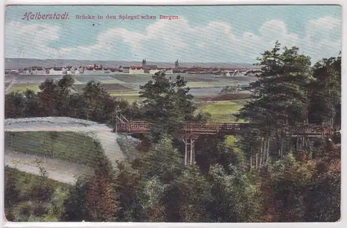 18493 Ak Halberstadt Brücke in den Spiegel´schen Bergen 1912